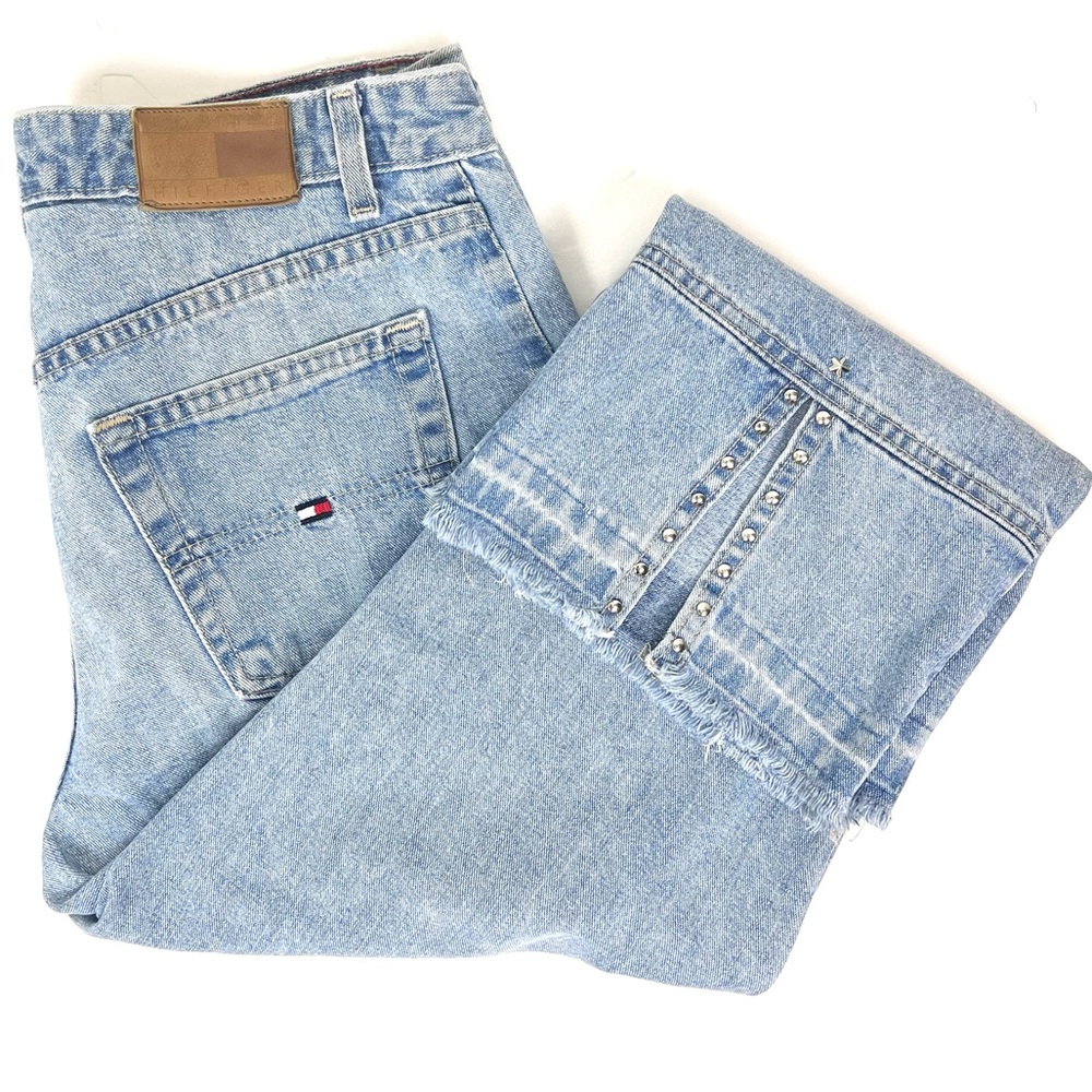 Vintage Y2K Tommy Hilfiger Split Hem Studded Raw Hem Jeans